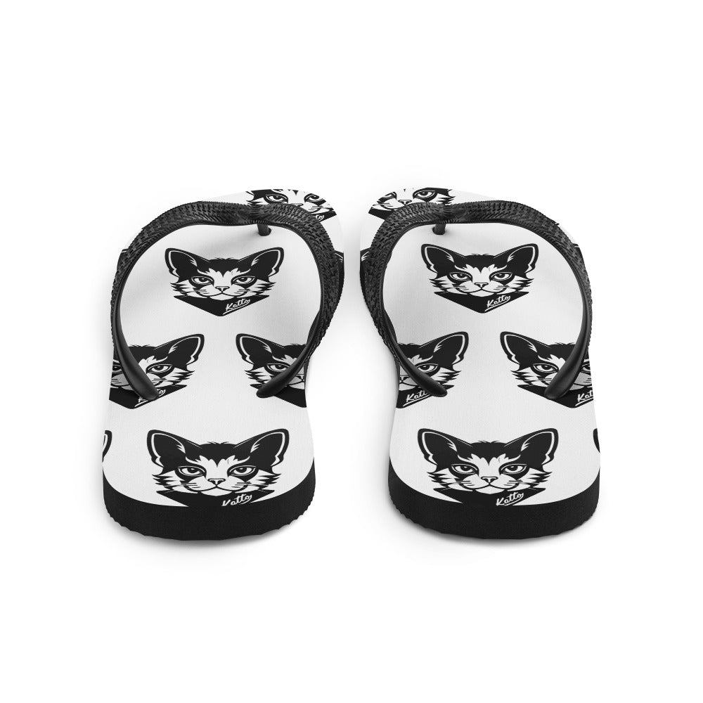"Katto" Cat (L) Flip-Flops White