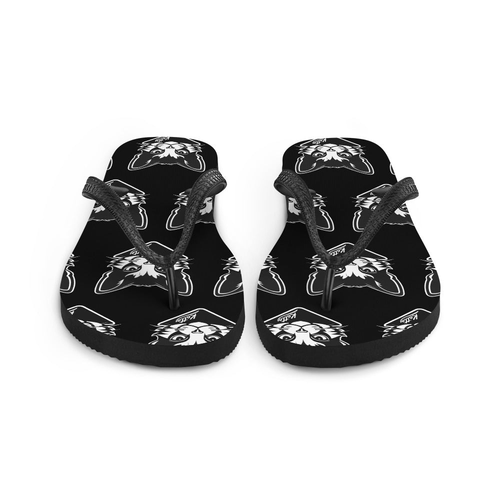 "Katto" Cat (L) Flip-Flops Black