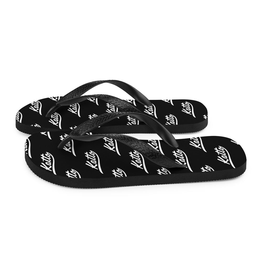 "Katto" Logo Flip-Flops Black