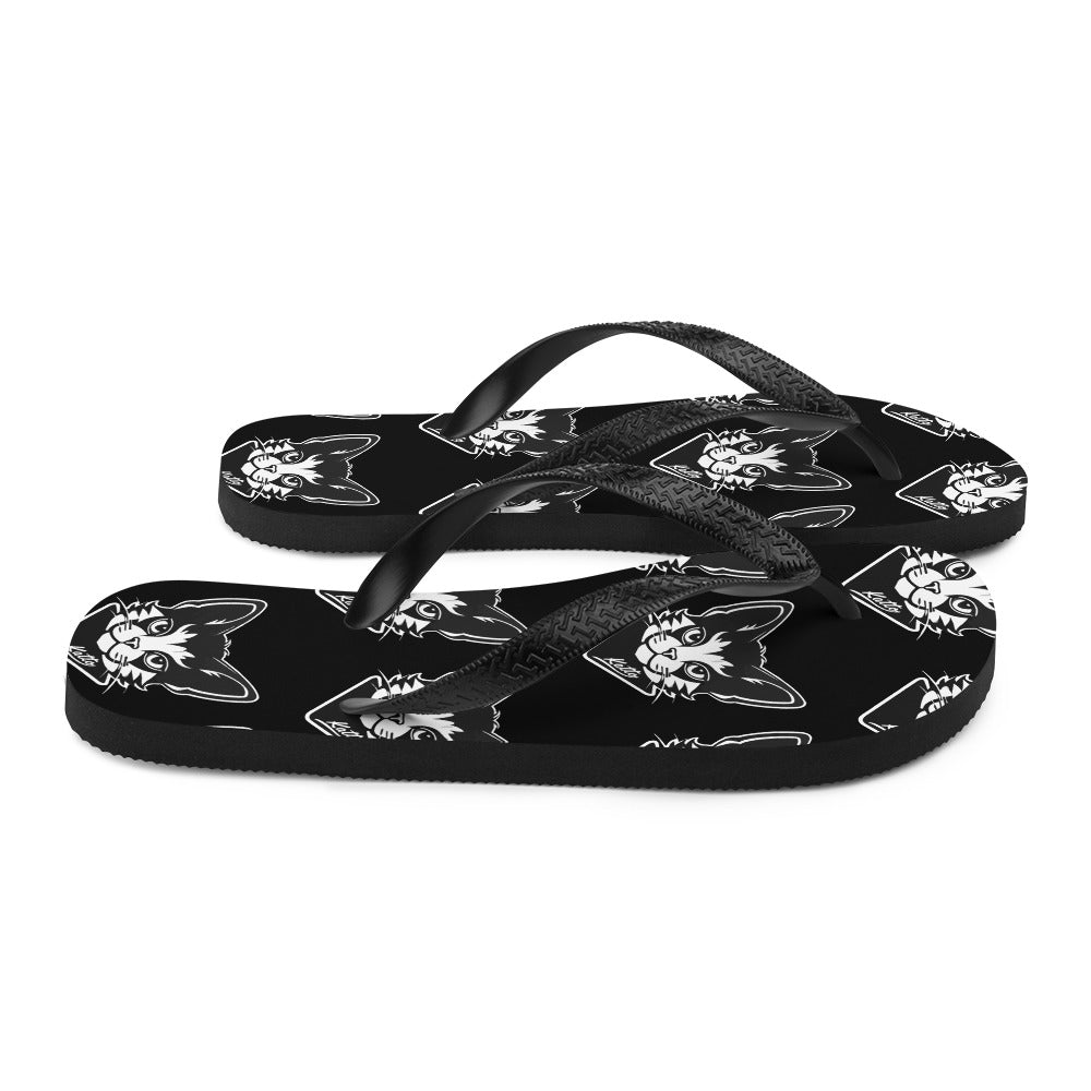 "Katto" Cat (L) Flip-Flops Black