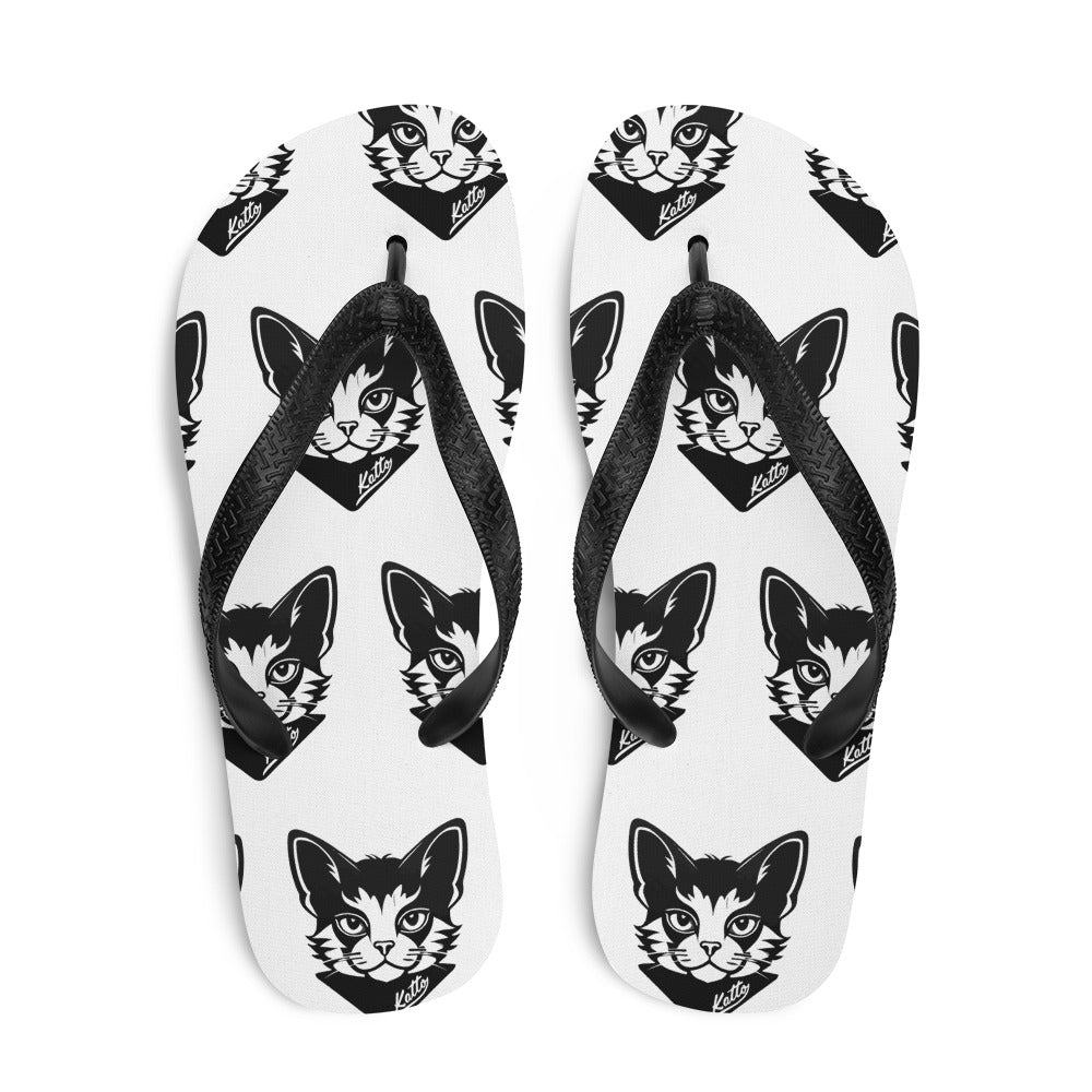 "Katto" Cat (L) Flip-Flops White