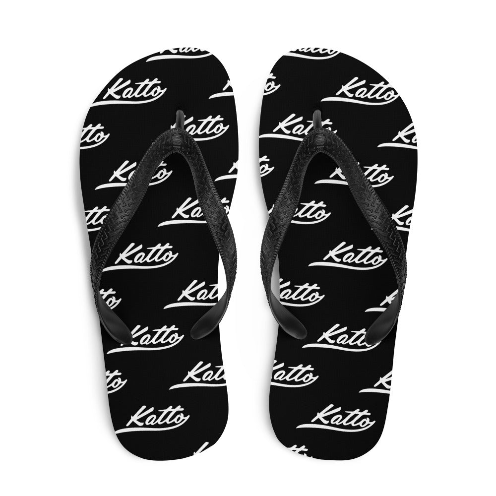 "Katto" Logo Flip-Flops Black