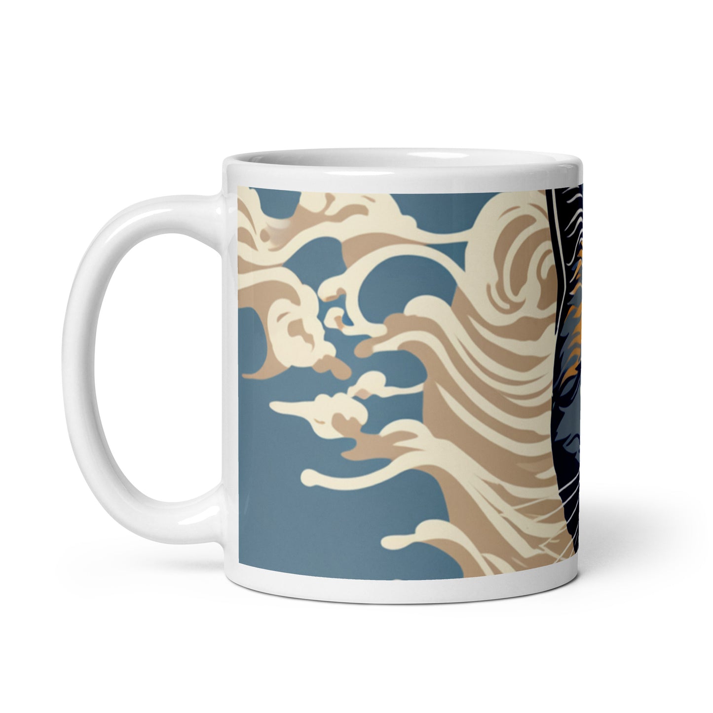 White glossy mug