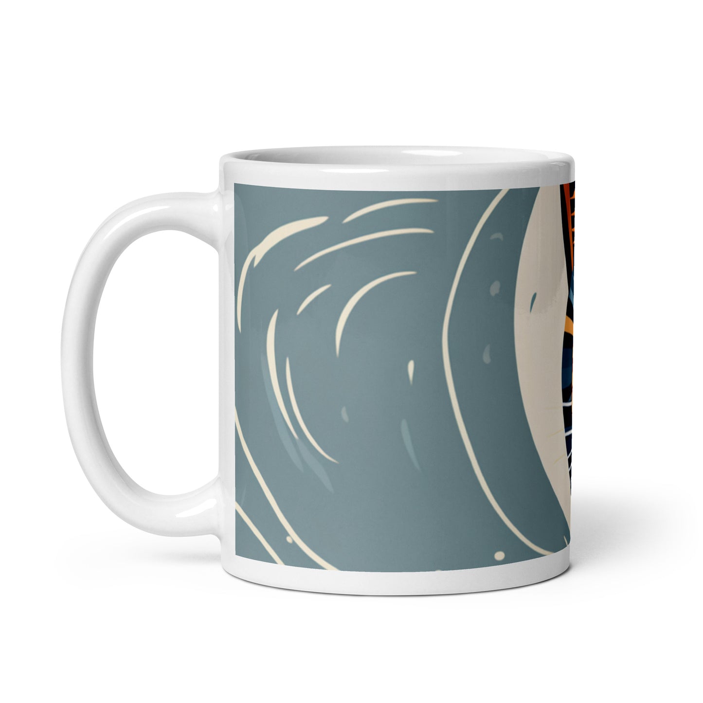 White glossy mug