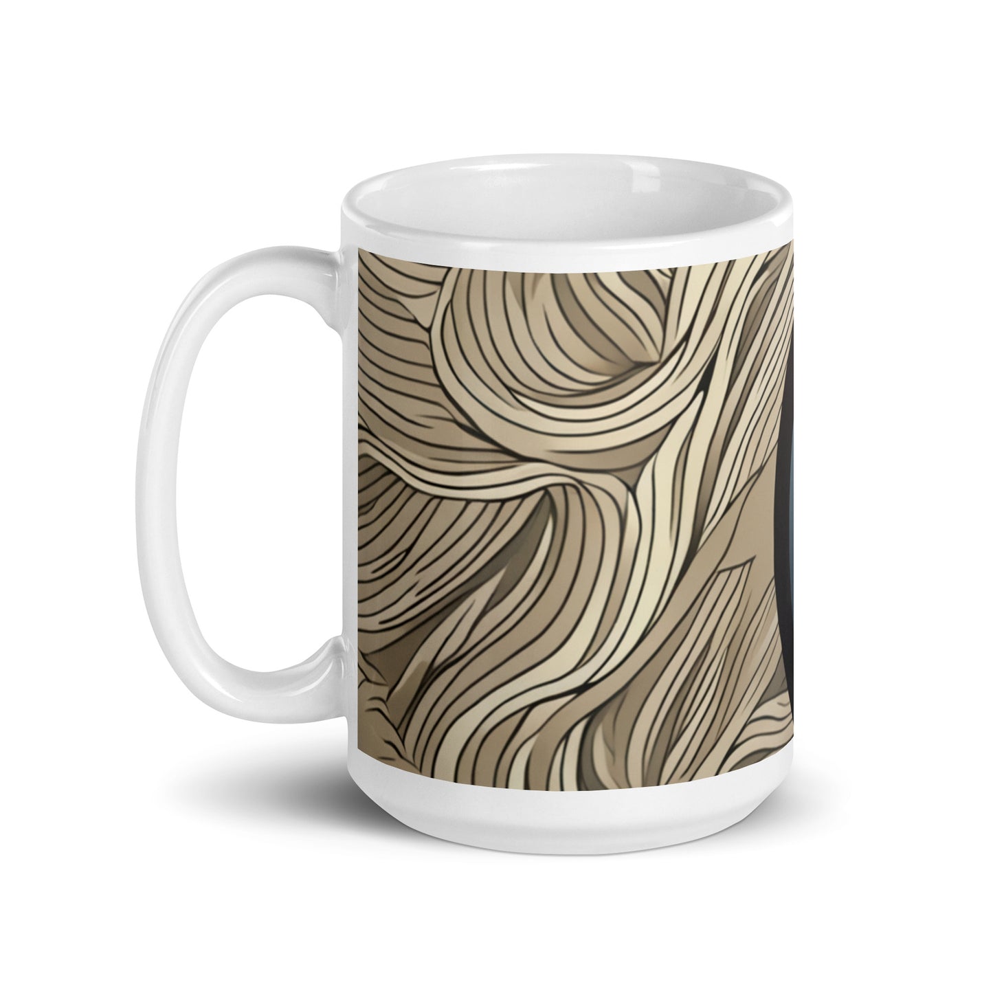 White glossy mug