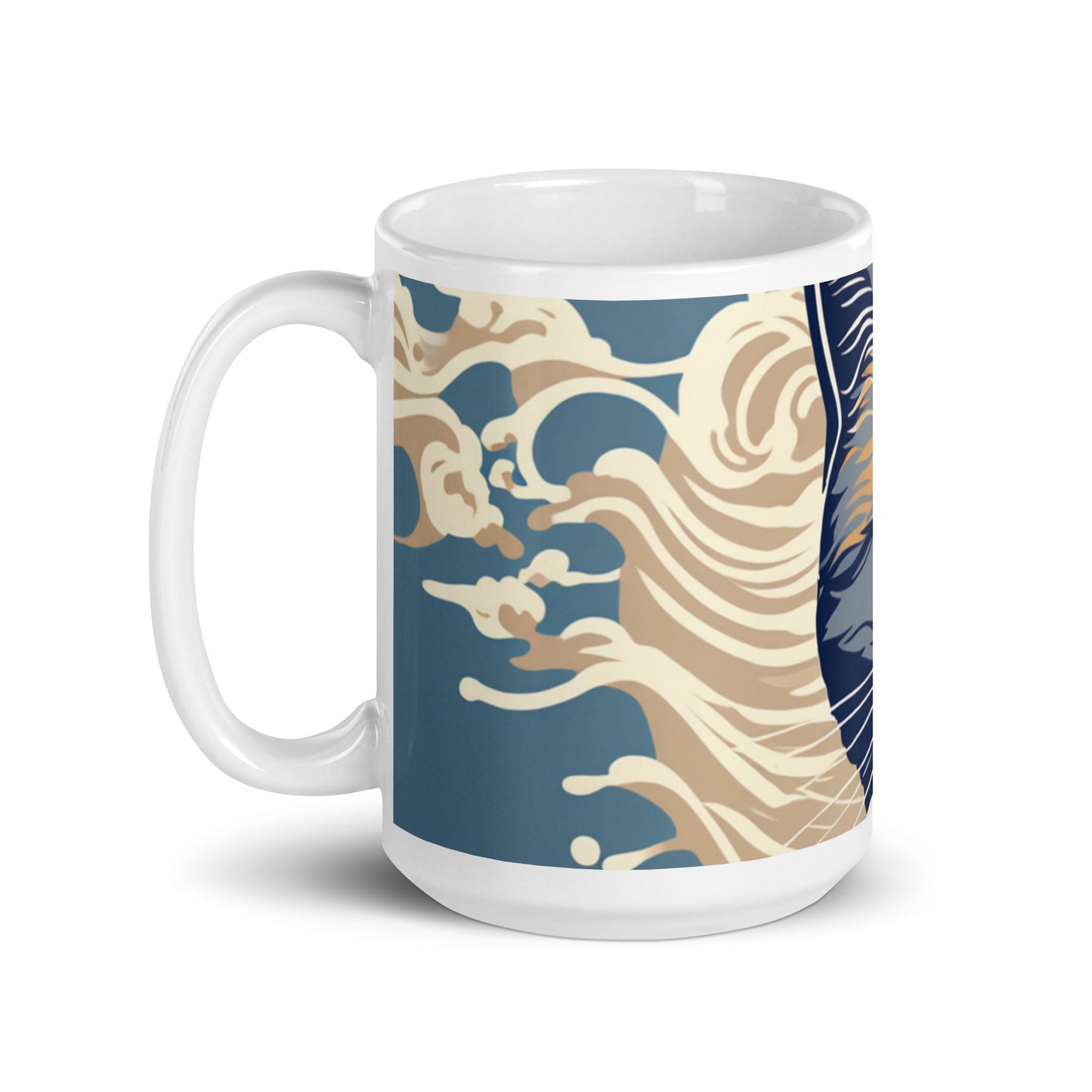 White glossy mug