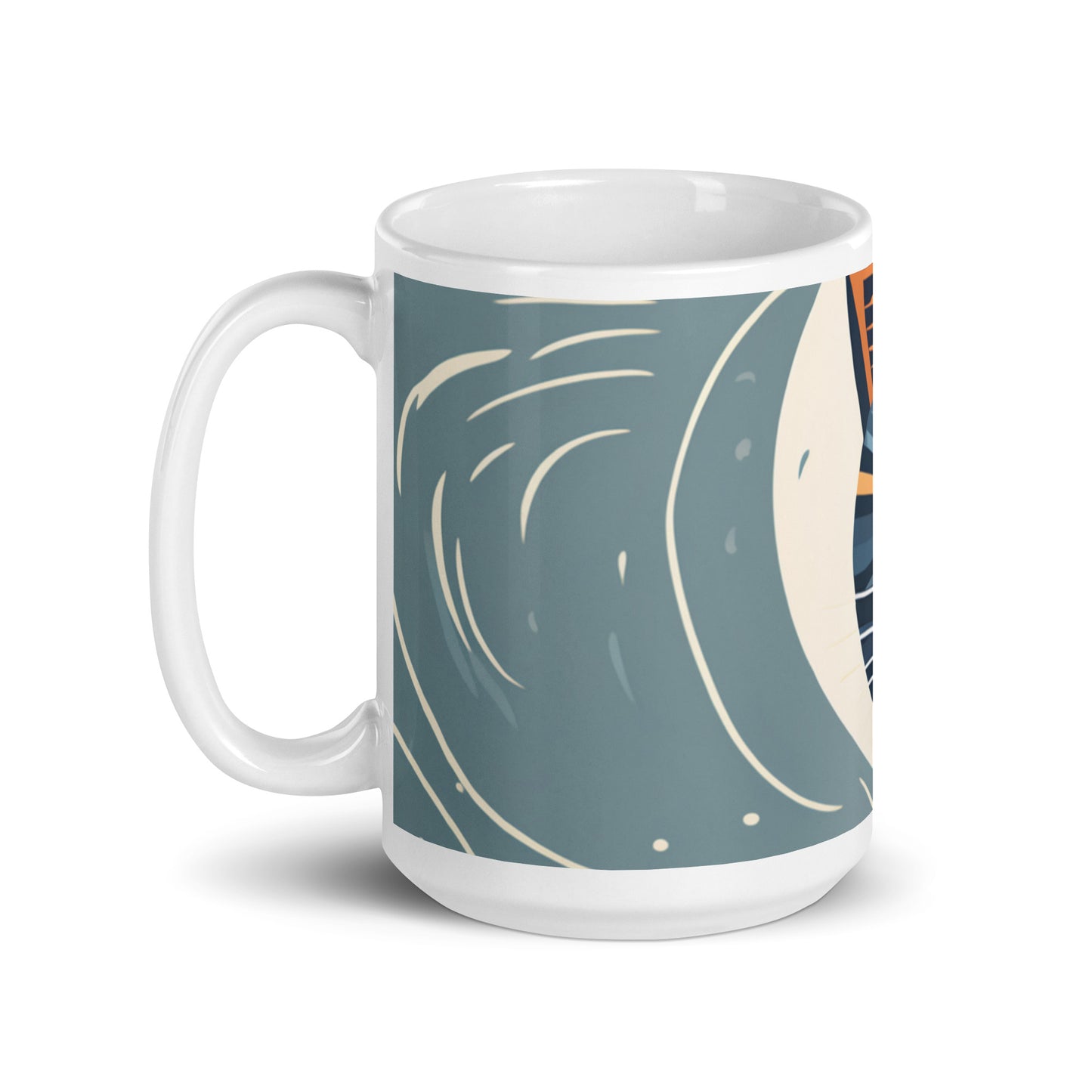 White glossy mug