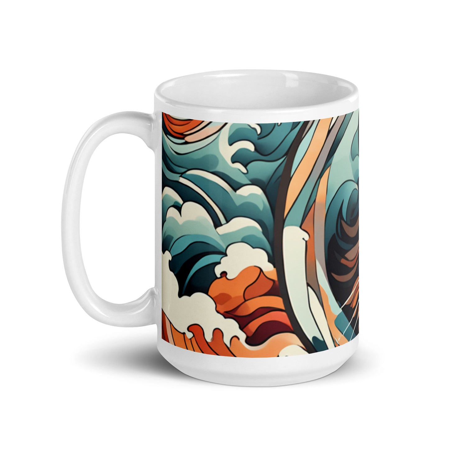 White glossy mug