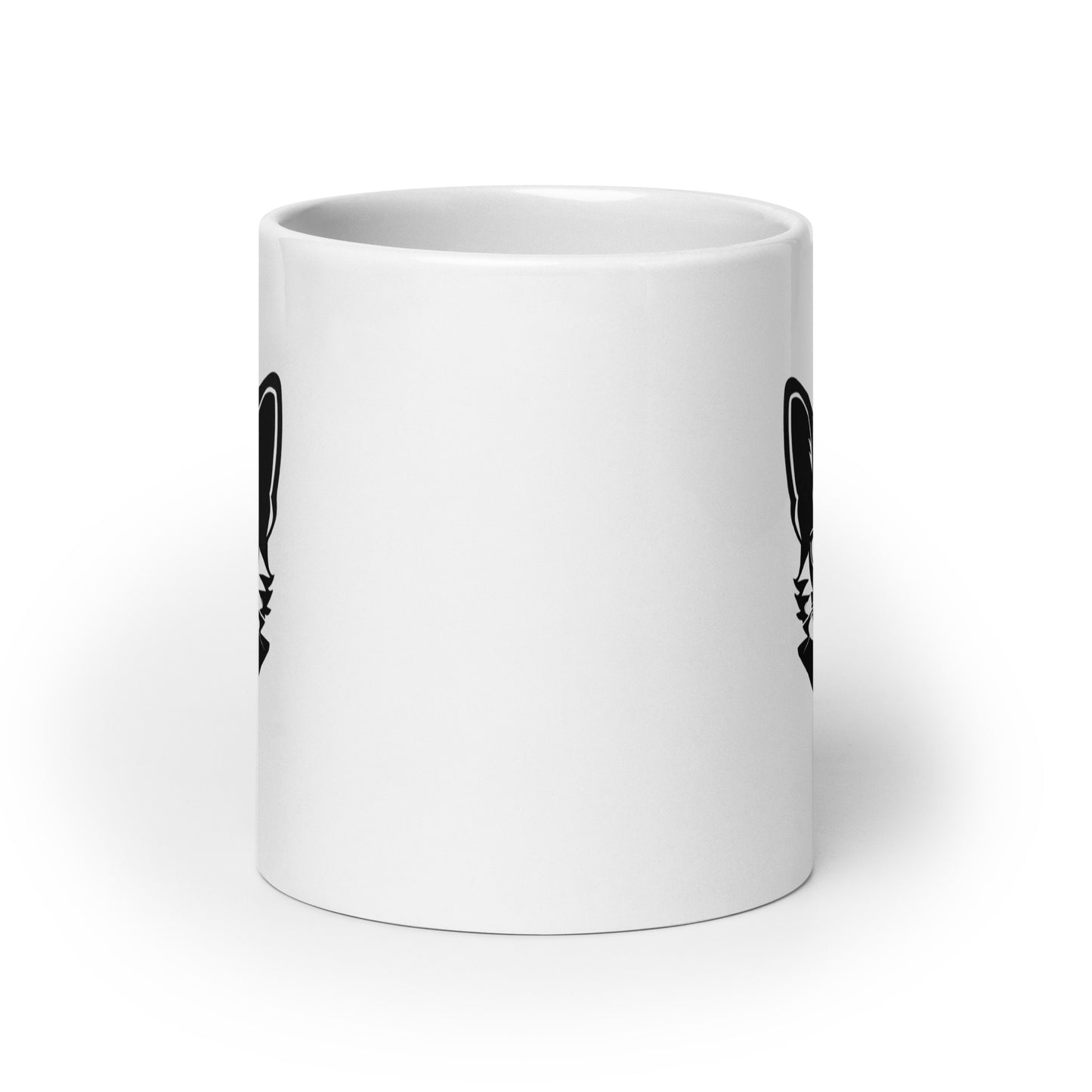 White glossy mug