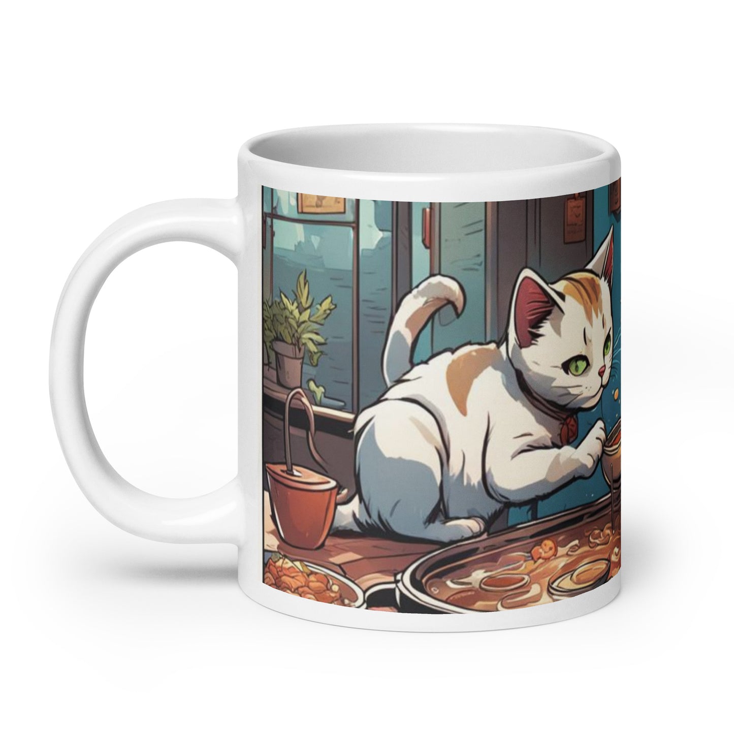 White glossy mug